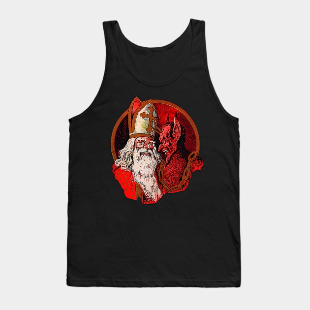 Krampus and Saint Nicholas Tank Top by Tainted